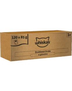 WHISKAS Adult Drobiowa Uczta 120x85 g cibo umido completo per gatti adulti in gelatina