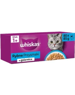 WHISKAS Adult Gusti con Pesce 80x85g cibo umido completo per gatti adulti in gelatina