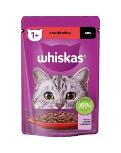 WHISKAS Adult in bustina 85g Alimento umido con manzo in salsa per gatti adulti