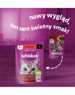 WHISKAS Adult in bustina 85g Alimento umido con manzo in salsa per gatti adulti