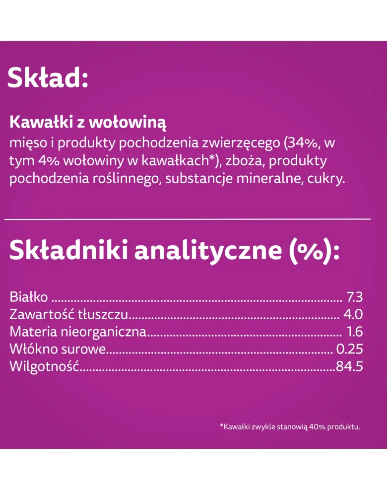 WHISKAS Adult in bustina 85g Alimento umido con manzo in salsa per gatti adulti