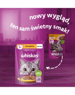 WHISKAS Adult in bustina 85g Alimento umido con pollo in gelatina per gatti adulti