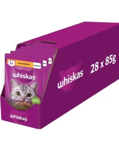 WHISKAS Adult in bustina 28x85g Alimento umido con pollo in gelatina per gatti adulti
