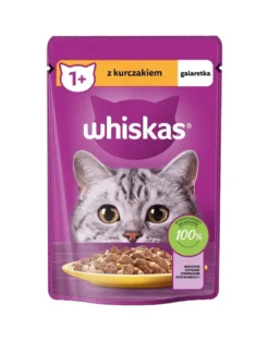 WHISKAS Adult in bustina 28x85g Alimento umido con pollo in gelatina per gatti adulti