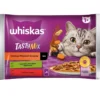 WHISKAS Adult in bustina 4x85g Bocconcini con agnello, pollo e carote, manzo e pollame in salsa