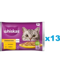 WHISKAS Adult in bustina 52x85g cibo umido con pollo e tacchino in gelatina per gatti adulti