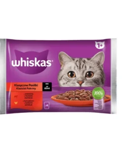 WHISKAS Adult Pasti Classici 4x85g Bocconcini con pollo e manzo in salsa