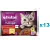 WHISKAS Adult Pure Delight 52x85g Alimento umido per gatti in pezzi con manzo e pollo