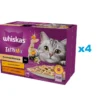 WHISKAS Adult Tasty Mix 48x85g Variazioni cremose con pollo e verdure, agnello e tacchino in salsa