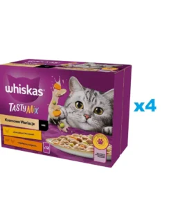 WHISKAS Adult Tasty Mix 48x85g Variazioni cremose con pollo e verdure, agnello e tacchino in salsa