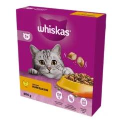 WHISKAS Adult 5x800g Alimento secco completo con delizioso pollo per gatti adulti