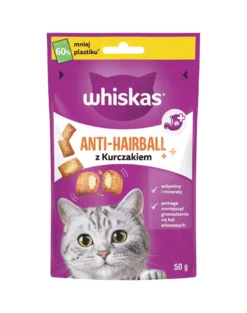 WHISKAS Anti Hairball 50g snack contro boli di pelo per gatti adulti