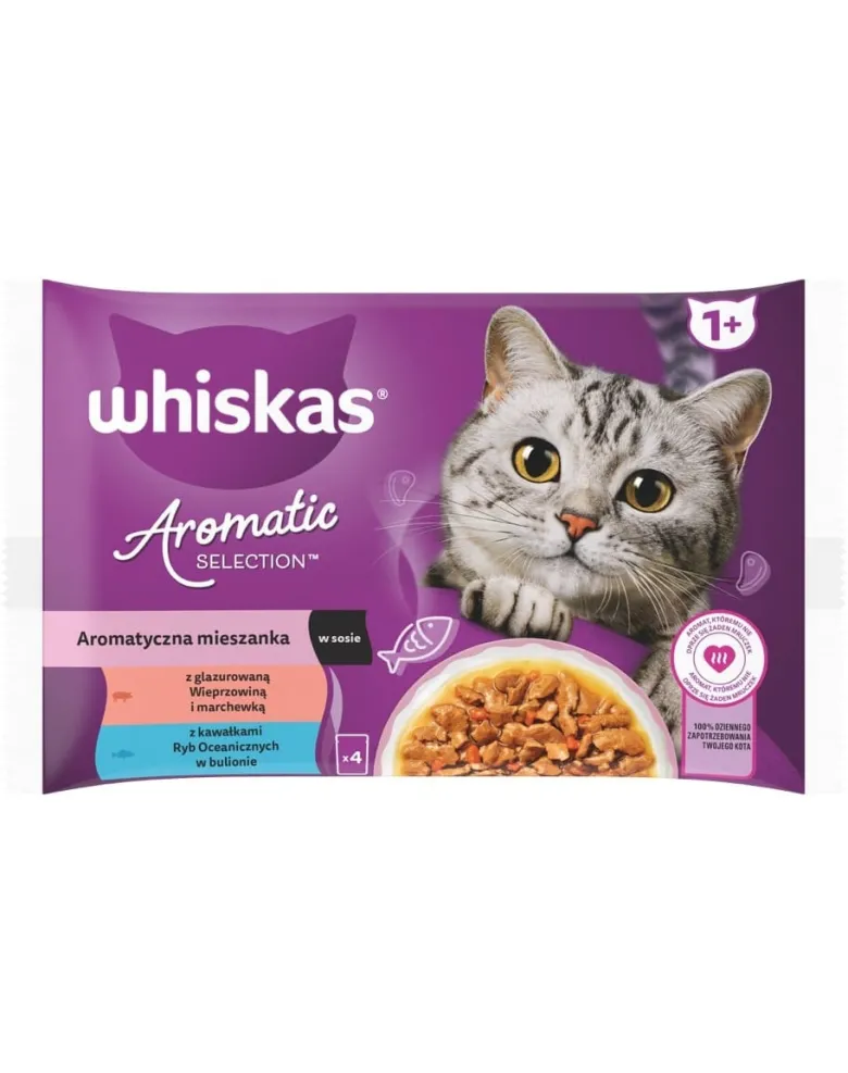 WHISKAS Aromatic Adult Miscela Aromatica in Salsa 4x85g cibo umido per gatti