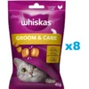 WHISKAS Groom & Care 8 x 45g snack con pollo per gatti