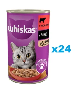 WHISKAS 1+ Manzo in salsa 24x400g