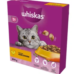 WHISKAS Senior 5x800g cibo secco con delizioso pollo per gatti anziani
