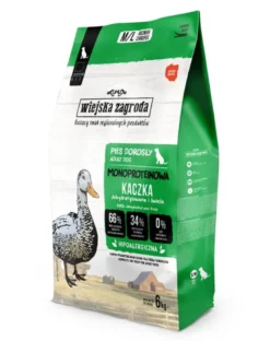 WIEJSKA ZAGRODA Alimento monoproteico con anatra per cani M/L 6 kg