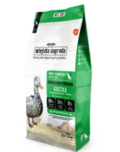 WIEJSKA ZAGRODA Alimento monoproteico con anatra per cani M/L 12 kg