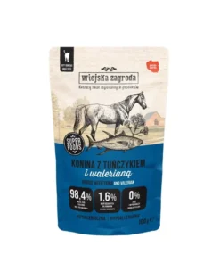 WIEJSKA ZAGRODA Superfoods Cavallo con tonno e valeriana cibo umido per gatti 100 g