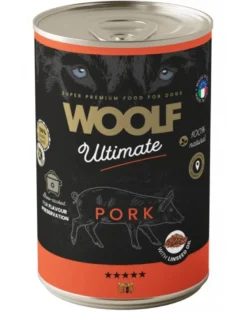 WOOLF Ultimate Adult Dog Pork and Linseed Oil 400g cibo umido per cani con carne di maiale e olio di semi di lino
