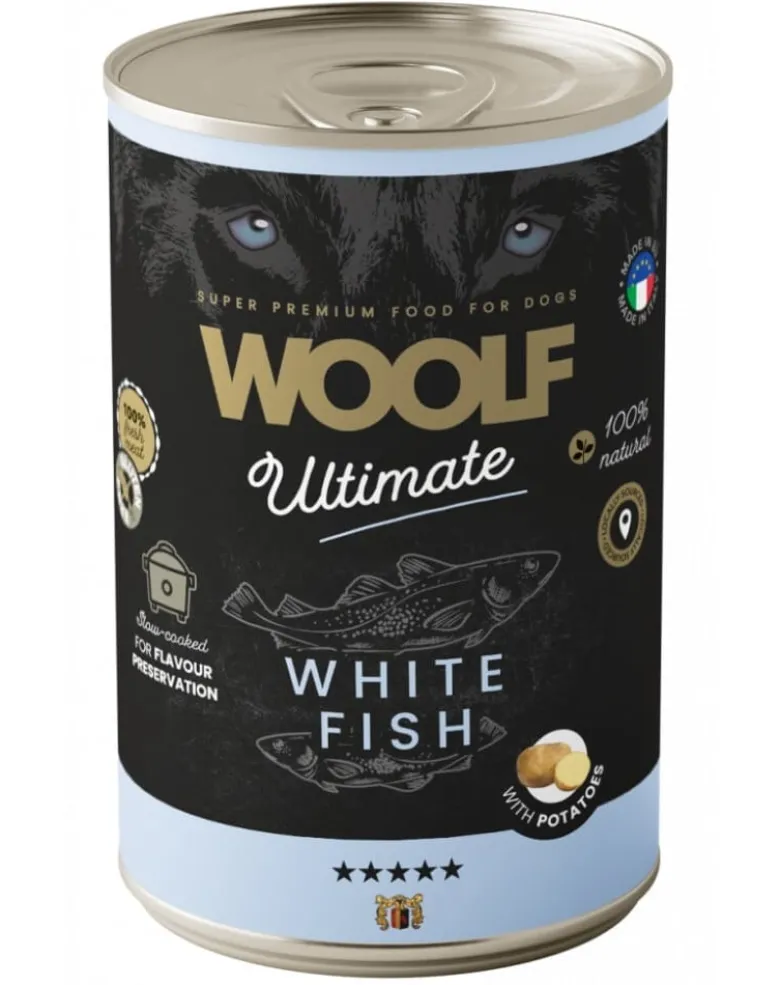 WOOLF Ultimate Adult Dog White Fish and Potatoes 400g cibo umido per cani con pesce bianco e patate